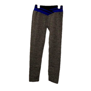 J&Me Leggings Gray w/ Blue Waistband Women One Size